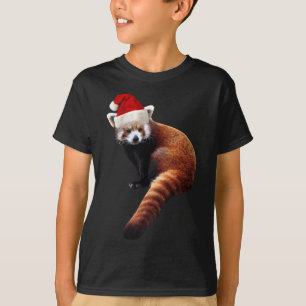 Rode Panda Santa Schattige Kerst Pet voor Pandabea T-shirt