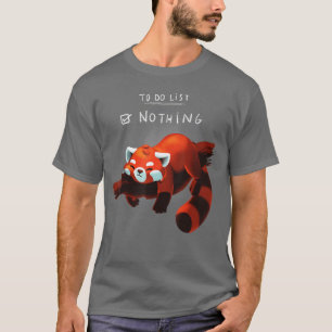 Rode panda schattige luie hond 1 t-shirt