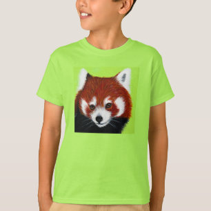 Rode Panda Schilderij T-shirt