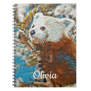 Rode Panda Spiraal notebook Notitieboek