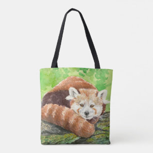 Rode panda tote bag