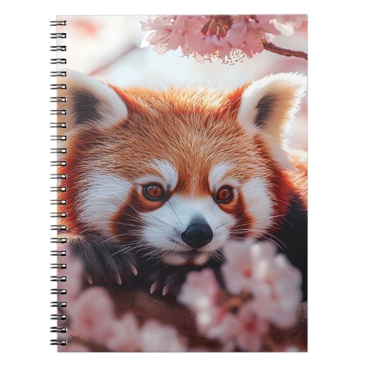 Rode panda tussen de kersenbloesems notitieboek (Voorkant)
