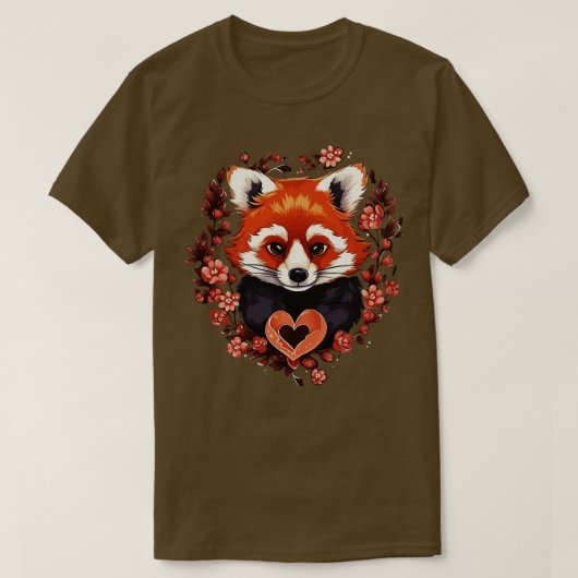 Rode Panda Valentijnsdag T-shirt (Design voorkant)