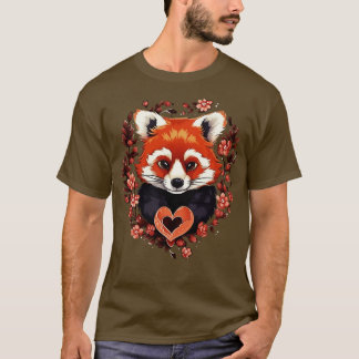 Rode Panda Valentijnsdag T-shirt