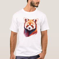 Rode Panda Vector Art met levendige kleuren
