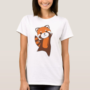Rode panda verkuilt dieren voor kinderen in Kawaii T-shirt