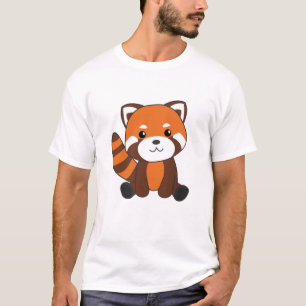 Rode panda verkuilt dieren voor kinderen in Kawaii T-shirt