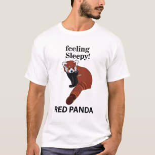 Rode Panda Voel je slaperig Grappig Rode Panda T-shirt