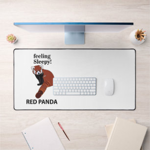 Rode Panda Voelt Slaperig Grappige Rode Panda Bureaumat