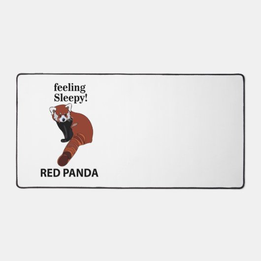 Rode Panda Voelt Slaperig Grappige Rode Panda Bureaumat (Voorkant)