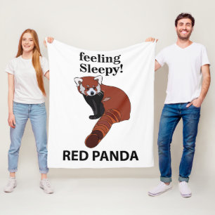 Rode Panda Voelt Slaperig Grappige Rode Panda Fleece Deken