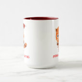 Rode panda Vrolijk kerstfeest Mok (Midden)