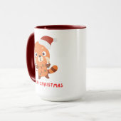 Rode panda Vrolijk kerstfeest Mok (Voorkant links)