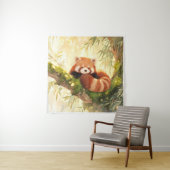 Rode panda wandkleed (In situ)