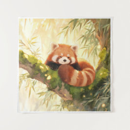Rode panda wandkleed