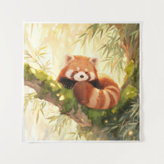 Rode panda wandkleed