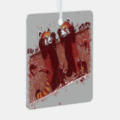 Rode Panda Woede Metalen Ornament (Voorkant Rechts)