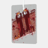 Rode Panda Woede Metalen Ornament (Voorkant links)