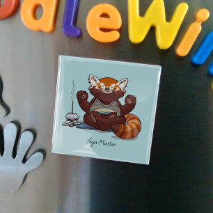 Rode Panda Yoga Meester Leraren Cadeau Dieren Kuns Magneet