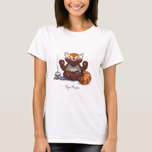 Rode Panda Yoga Meester Leraren Cadeau Dieren Kuns T-shirt