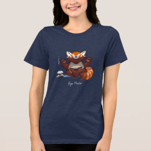 Rode Panda Yoga Meester Leraren Cadeau Dieren Kuns Tri-Blend Shirt