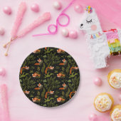 Rode Panda's in het bos in zwart Papieren Bordje (Feest)