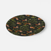 Rode Panda's in het bos in zwart Papieren Bordje (Gekanteld)