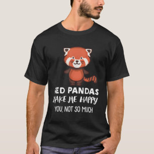 Rode panda's maken me gelukkig t-shirt