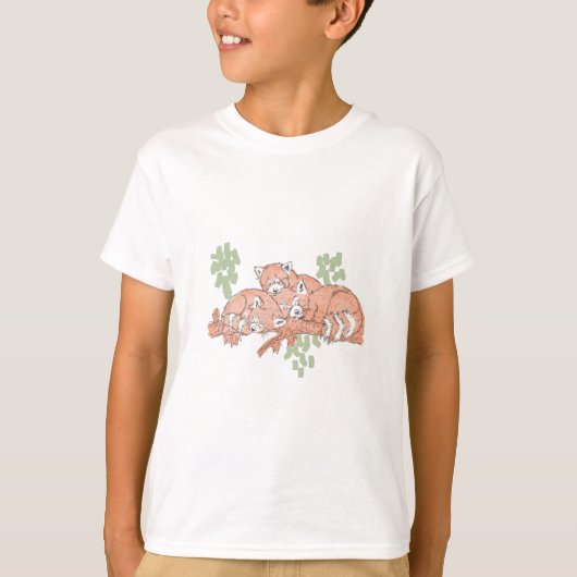 RODE PANDAS SLEEPING T-SHIRT (Voorkant)