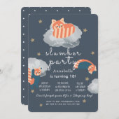 Rode Panda's Sterren & Wolken Slumber Party Verjaa Kaart (Voorkant / Achterkant)