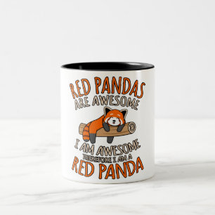 Rode panda's zijn Geweldige paardepest Panda Lover Tweekleurige Koffiemok