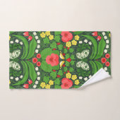 Rode pansies, vogels en vlinders bad handdoek (Handdoek)