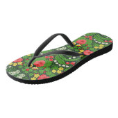 Rode pansies, vogels en vlinders teenslippers (Schuin)