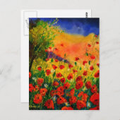 rode papaver 45 briefkaart (Voorkant / Achterkant)