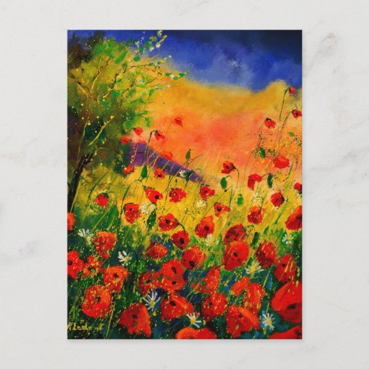 rode papaver 45 briefkaart (Voorkant)