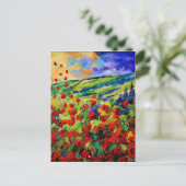 rode papaver 78 briefkaart (Staand voorkant)