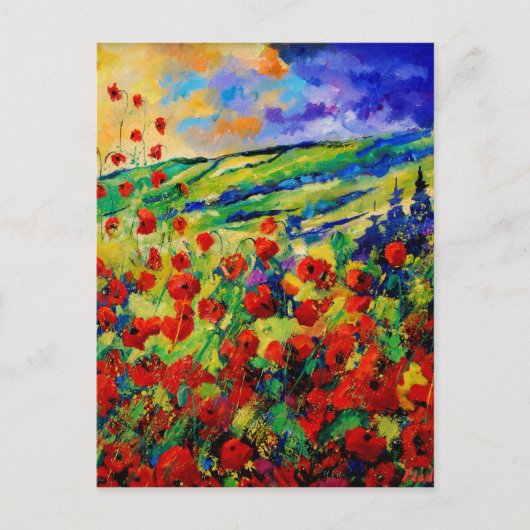 rode papaver 78 briefkaart (Voorkant)