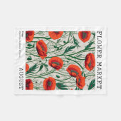 Rode papaver augustus Geboorte Bloemmarkt Groene B Fleece Deken (Voorkant (Horizontaal))