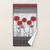 Rode papaver bad handdoek (Handdoek)