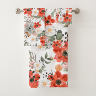 Rode papaver bad handdoek