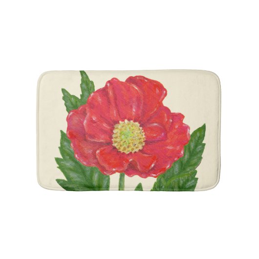 Rode papaver badmat (Voorkant)