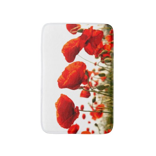 Rode papaver badmat (Voorkant Verticaal)