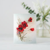 Rode papaver briefkaart (Staand voorkant)