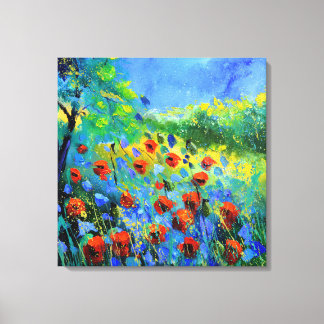 rode papaver canvas afdruk