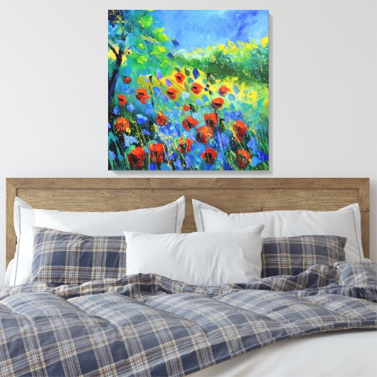rode papaver canvas afdruk (Insitu (Slaapkamer))