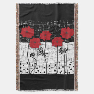 Rode papaver deken