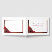 Rode papaver en Burlap Wedding Gastenboek (Volledig)