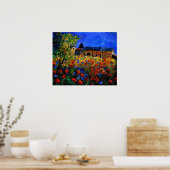 Rode papaver in Houroy Poster (Keuken)