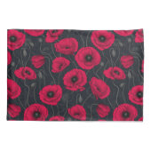 Rode papaver kussensloop (Achterkant-Links)