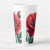 rode papaver latte mok (Voorkant)
